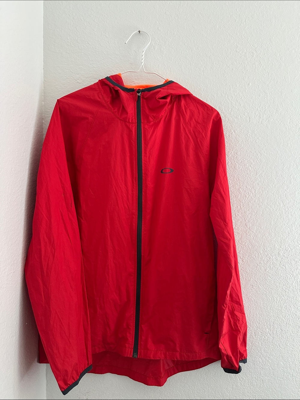 Oakley Red Hooded Windbreaker Jacket